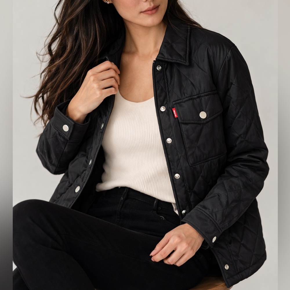 Levi's Black Quilted Shacket | Easy Casual Wear